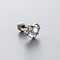 316L Surgical Stainless Steel Pave Light Sky Blue AB Color Cubic Zirconia Cartilage Earrings, Stainless Steel Color, Heart, 6mm, Pin: 0.8mm