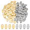 100Pcs 2 Colors 304 Stainless Steel Charms, Stamping Blank Tag, Oval, Golden & Stainless Steel Color, 9x5x1mm, Hole: 1.2mm, 50pcs/color