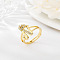 Brass Micro Pave Cubic Zirconia Finger Rings, Cadmium Free & Nickel Free & Lead Free, for Women, Letter N, US Size 3(14mm)