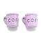 Spray Painted Brass Pendants, Cup with Word Coffee, Lavender, 9x12x8mm, Hole: 3.5x1.5mm