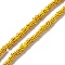 Handmade Lampwork Beads Strands,  3 Tone, Column, Gold, 4~5.5x2~4mm, Hole: 1.8mm, about 130pcs/strand, 14.96~15.16 inch(38~38.5cm)