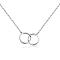 Sterling Silver Ring Pendant Necklaces, Platinum, 14.57 inch(37cm)