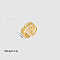 Elegant European and American Stainless Steel Cuff Ring for Women, Golden