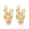 304 Stainless Steel Lobster Pendants, Ion Plating(IP), Real 18K Gold Plated, 22x10x3mm, Hole: 1.5mm