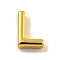 Brass Pendants, Cadmium Free & Nickel Free & Lead Free, Real 18K Gold Plated, Letter L, 8x6x3mm, Hole: 1.2mm