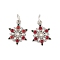 Rack Plating Alloy Rhinestone Pendants, Flower Charms, with ABS Imitation Pearl Beads and Jump Ring, Platinum, 28x16.5x3.5mm, Hole: 6mm