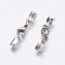 Tarnish Resistant 304 Stainless Steel Lobster Claw Clasps, with Cord Ends, Stainless Steel Color, 27mm