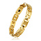 304 Stainless Steel Panther Chain Watch Band Bracelets, with Watch Band Clasps, Golden, 8-1/4 inch(21cm)