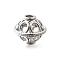 Brass Beads, Cadmium Free & Nickel Free & Lead Free, Globe, Hollow, Real Platinum Plated, 13x15mm, Hole: 3mm