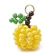 Handmade Glass Seed Beaded Apple Pendants, with 304 Stainless Steel Jump Ring , Yellow, 16x10mm, Hole: 2.8mm