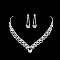 Teardrop Alloy Rhinestone Pendant Necklaces & Stud Earrings Sets, Crystal, 320mm