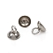 201 Stainless Steel Bead Cap Pendant Bails, for Globe Glass Bubble Cover Pendants, Stainless Steel Color, 6x6mm, Hole: 2.5mm