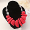 Resin Irregular Beaded Bib Necklaces, Alloy Jewelry for Women, Platinum, Light Coral, 17.72 inch(45cm)