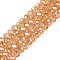 Electroplate Glass Beads Strands, AB Color Plated, Faceted, Rondelle, Goldenrod, 6x5mm, Hole: 1mm, about 80~85pcs/strand, 38~40cm