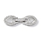 Rack Plating Brass Micro Pave Clear Cubic Zirconia Fold Over Clasps, Cadmium Free & Lead Free, Long-Lasting Plated, Platinum, 32mm, Clasp: 21x10x4.5mm