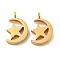 304 Stainless Steel Charms, Moon with Star Charm, Real 14K Gold Plated, 11.5x7.5x2mm, Hole: 1.4mm