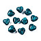 Handmade Silver Foil Glass Beads, Heart, Teal, 12x12x8mm, Hole: 2mm