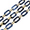 Rack Plating Acrylic & CCB Plastic Chain, Long-Lasting Plated, Medium Blue, 20x10.6x3mm, 5m/roll