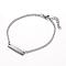 Tarnish Resistant 304 Stainless Steel ID Bracelets, Rectangle, with Box Chains and Lobster Clasps, Stainless Steel Color, 7-1/4 inch(185mm), 2mm