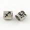 Tarnish Resistant Smooth Surface 304 Stainless Steel European Bead, Large Hole Beads, Oval Constellation/Zodiac Sign Style, Sagittarius, 9x8.5x6.5mm, Hole: 4.5mm
