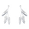 Non-Tarnish 201 Stainless Steel Pendants, Leaf Charm, Stainless Steel Color, 34x14.5x1mm, Hole: 1.5mm