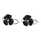 Brass Micro Pave Clear Cubic Zirconia Fold Over Clasps, Cadmium Free & Nickel Free & Lead Free, with Enamel, Flower, Platinum, 30.5x19mm, Hole: 1.4mm