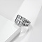 Square with Cross Pattern 304 Stainless Steel Finger Rings for Men, Stainless Steel Color, US Size 9(18.9mm)