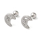 Moon Brass Micro Pave Clear Cubic Zirconia Cartilage Earrings, Platinum, 7.3x8.9mm