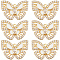 10Pcs Rack Plating Brass Micro Pave Clear Cubic Zirconia Pendants, with Enamel, Long-Lasting Plated, Real 18K Gold Plated, Butterfly, Seashell Color, 18x24x4mm, Hole: 1.5mm