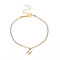 Fashionable and Creative Rhinestone Anklet Bracelets, English Letter H Hip-hop Creative Beach Anklet for Women, Golden