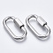 Tarnish Resistant 304 Stainless Steel Screw Carabiner Lock Charms, for Necklaces Making, Quick Links, Oval, Stainless Steel Color, 36x19x3.5mm, Screw: 7.5x12mm