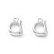 Rack Plating Brass Fold Over Clasps, Cadmium Free & Nickel Free & Lead Free, Long-Lasting Plated, Real Platinum Plated, 10x7x2.5mm, Hole: 1.2mm