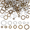 240Pcs 12 Styles Open Jump Rings, Brass Jump Rings, Cadmium Free & Lead Free, Mixed Color, 4~10x0.8~1mm, 18 Gauge, Inner Diameter: 2.4~8mm, 20pcs/style