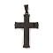 304 Stainless Steel Pendants, Cross Charm, Religion, Black, 46x28x3mm, Hole: 9.4x4.7mm