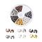 Brass Crimp Bead Covers, Mixed Color, 6mm In Diameter, Hole: 2.2mm, About 30pcs/compartment, About 180pcs/box