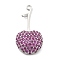 Brass Micro Pave Cubic Zirconia Pendants, Cherry Charms, Rack Plating, Long-Lasting Plated, Lead Free & Cadmium Free, Platinum, 27.5x14.5x5.5mm, Hole: 1.5mm