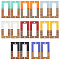 16Pcs 8 Colors Resin & Walnut Wood Links/Connectors, Rectangle, Mixed Color, 27~28x14.5x3~4mm, Hole: 1.5mm, 2pcs/color