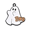 Halloween Alloy Enamel Pendants, Ghost, Word, 27x23.5x1.5mm, Hole: 1.8mm