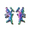 Ion Plating(IP) 
304 Stainless Steel Pendants, Cupid Charm, Rainbow Color, 29x17x4mm, Hole: 1.2mm