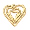 Ion Plating(IP) 304 Stainless Steel Pendants, Heart Charm, Golden, 26x26x2mm, Hole: 1.5mm