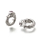 Brass  Micro Pave Cubic Zirconia European Beads, Large Hole Beads, Dradon, Real Platinum Plated, 12x10x5mm