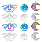 12Pcs 6 Style 304 Stainless Steel Pendants, Mixed Shapes, Mixed Color, 24.5~30x23~44.5x1.5~3.5mm, hole: 1.8mm, 2pcs/style