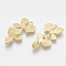 Smooth Surface Alloy Links connectors, Flower, Matte Gold Color, 26.5x14.5x3mm, Hole: 1.4~2.5mm