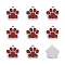 Alloy Enamel Charms, with Glitter Powder, Dog Paw Prints, Platinum, Dark Red, 17.7x16.6x2mm, Hole: 2mm