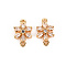 Brass Micro Pave Clear Cubic Zirconia Links Connectors, Cadmium Free & Nickel Free & Lead Free, FLower, Real 18K Gold Plated, 11.5x7.5x2.5mm, Hole: 1mm