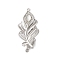 Brass Micro Pave Clear Cubic Zirconia Fold Over Clasps, Cadmium Free & Nickel Free & Lead Free, with Resin, Leaf, Platinum, 37mm, Hole: 1.2mm