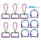 5 Pcs Swivel Snaps Hooks and 5 Pcs D Rings with 1 Pc Screwdriver, Rainbow Color Push Gate Snap Clasps Alloy Purse Hardware Slide Buckles Screw in Shackle D Rings for Key Handbag