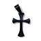 304 Stainless Steel Pendants, Cross, Electrophoresis Black, 20x14x1.2mm, Hole: 3.5x7mm