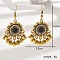 Bohemia Style Holiday Zinc Alloy Tassel Dangle Earrings for Women, Flat Round with Charms