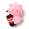 PVC Plastic Pendants, Animal Soda Doll, Pig, 49x34.5x22mm, Hole: 3mm